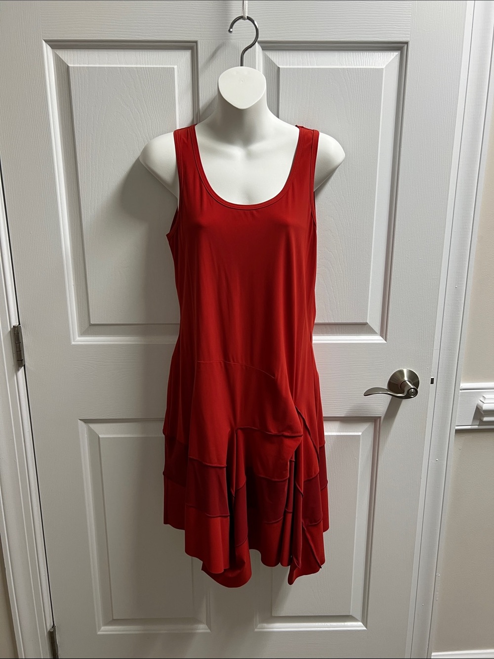 Marithe Francois Girbaud women’s Red Sleeveless Tiered Dress size 7 6 #596